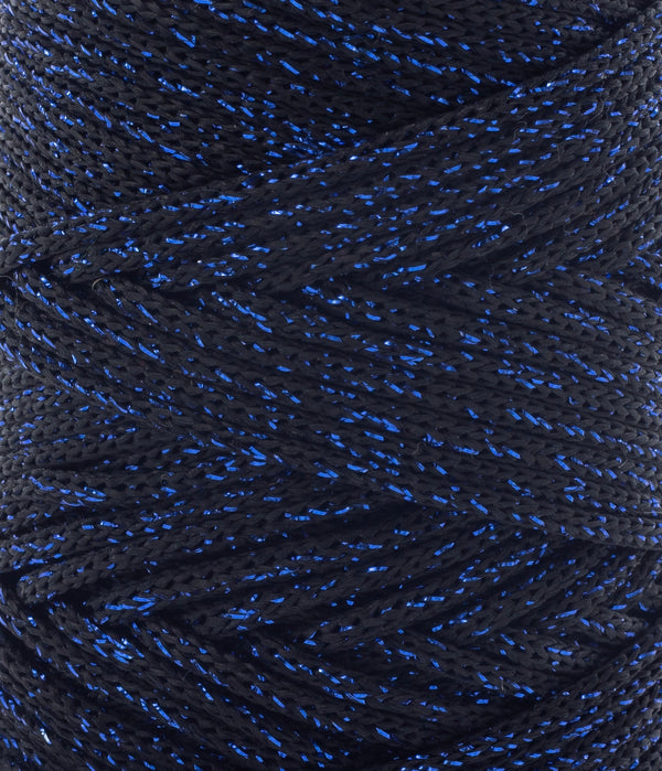 ✨  Outdoor Wonder Braided Cord - 2 mm - Black & Parliament Blue