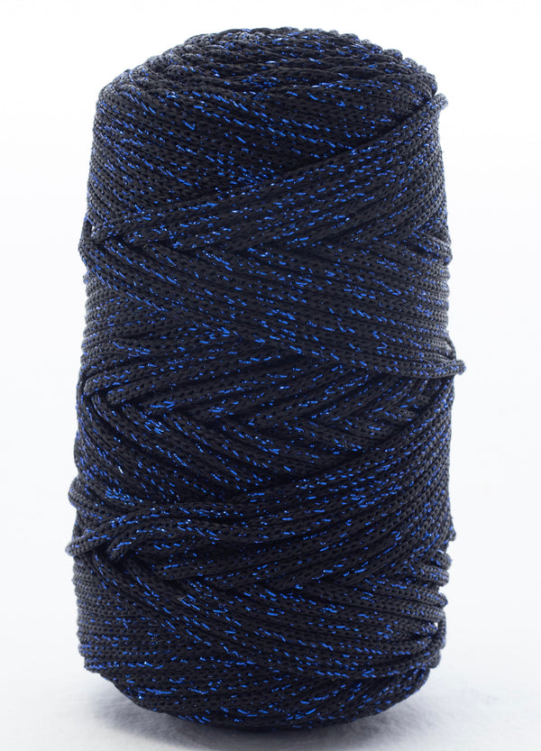 ✨  Outdoor Wonder Braided Cord - 2 mm - Black & Parliament Blue