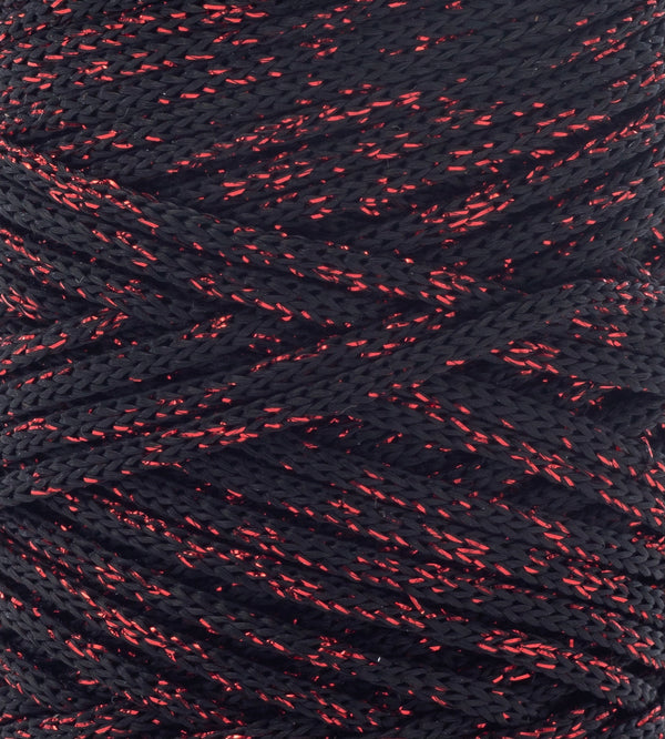 ✨  Outdoor Wonder Braided Cord - 2 mm - Black & Red