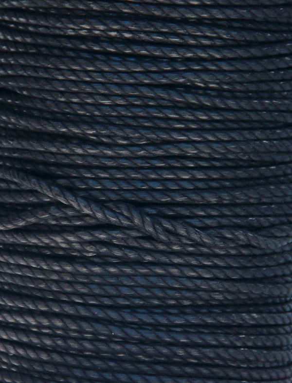 100% Natural Beeswax Cotton Rope 3 ply - 3 mm - Blackest Black
