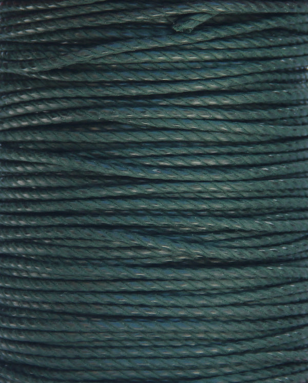100% Natural Beeswax  Cotton Rope 3 ply - 3 mm - Pine Green