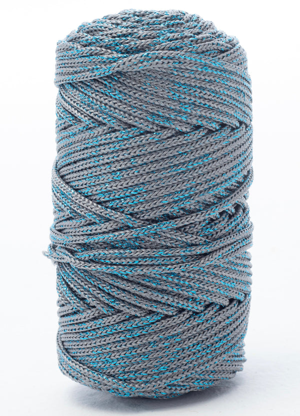 ✨  Outdoor Wonder Braided Cord - 2 mm - Soft Gray & Blue